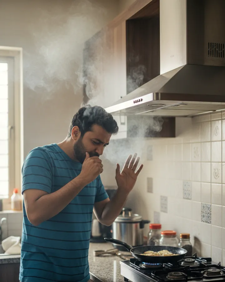 Kitchen filling with smoke because the cooker hood is not extracting
